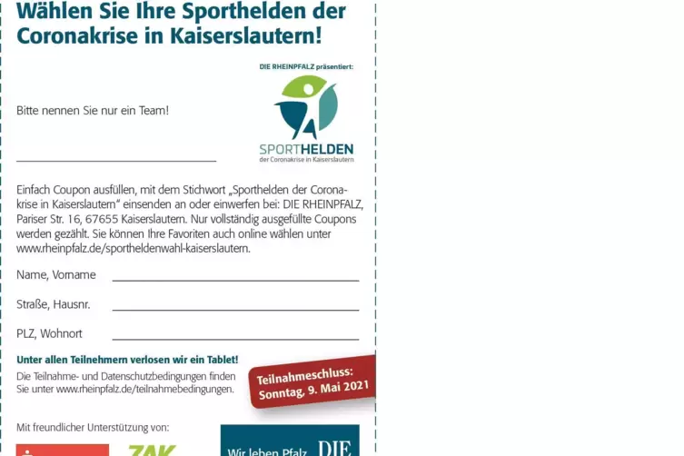 Wahl Zum Sporthelden Der Coronakrise Startet Kaiserslautern DIE 