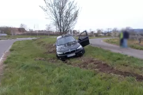 Der Wagen landete im Straßengraben. 