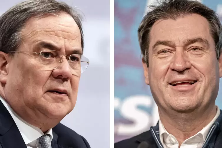 Wollen beide Kanzlerkandidat der Union werden: Armin Laschet (CDU) und Markus Söder (CSU).