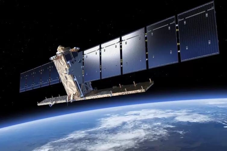 Der erste Satellit aus dem Programm war Sentinel-1A (künstlerische Darstellung). Die „Wächter“ (Sentinel auf Deutsch) sammeln un