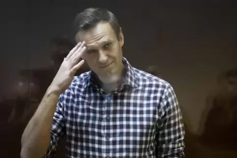 Alexej Nawalny, hier bei einer Gerichtsverhandlung im Februar. 