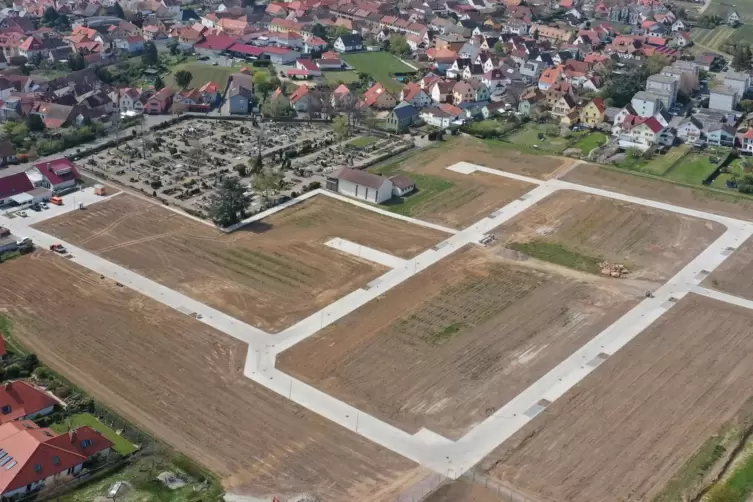 Das neue Baugebiet von oben betrachtet. 