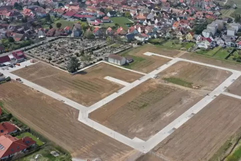 Das neue Baugebiet von oben betrachtet. 