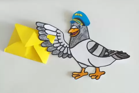 Eine Brieftaube können Kinder am Dienstag in der Mutterstadter Bücherei basteln. 