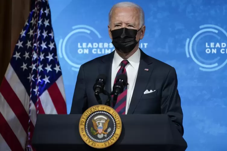 US-Präsident Joe Biden bei der Eröffnung des virtuellen Klimagipfels. 