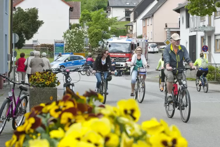 Beliebtes Ereignis: Der Radelspaß im Sickinger Land, unser Bild wurde 2015 in Queidersbach aufgenommen, wird von den Bürgern imm