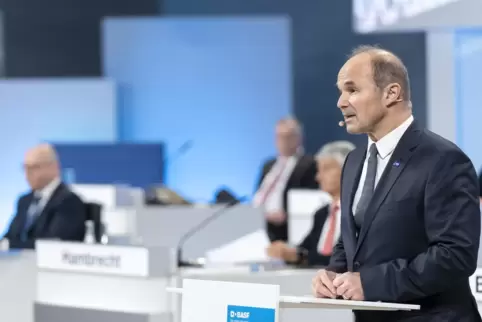Der Vorstandsvorsitzende Martin Brudermüller bei der virtuellen Hauptversammlung 2020.