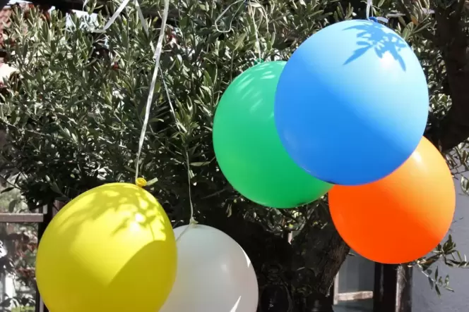 Ballons wie diese sollen am Samstag um 11.55 Uhr aufsteigen. Laut Hersteller sind sie plastikfrei und biologisch abbaubar. Ballons wie diese sollen am Samstag um 11.55 Uhr aufsteigen. Laut Hersteller sind sie plastikfrei und biologisch abbaubar.