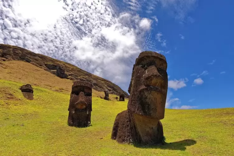 Die Moai-Köpfe auf den Osterinseln beeindruckten Gernot Haida sehr. 