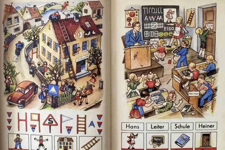 Mit der Fibel „Meine bunte Welt“ lernten von 1952 bis 1967 alle Schülerinnen und Schüler in der Pfalz das Lesen.
