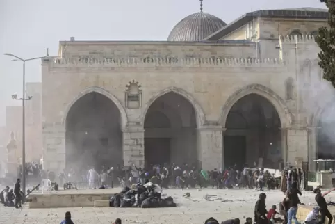 Steine des Anstoßes: Auf dem Tempelberg in Jerusalem mit der Al-Aksa-Moschee kam es zu Zusammenstößen von Palästinensern und isr