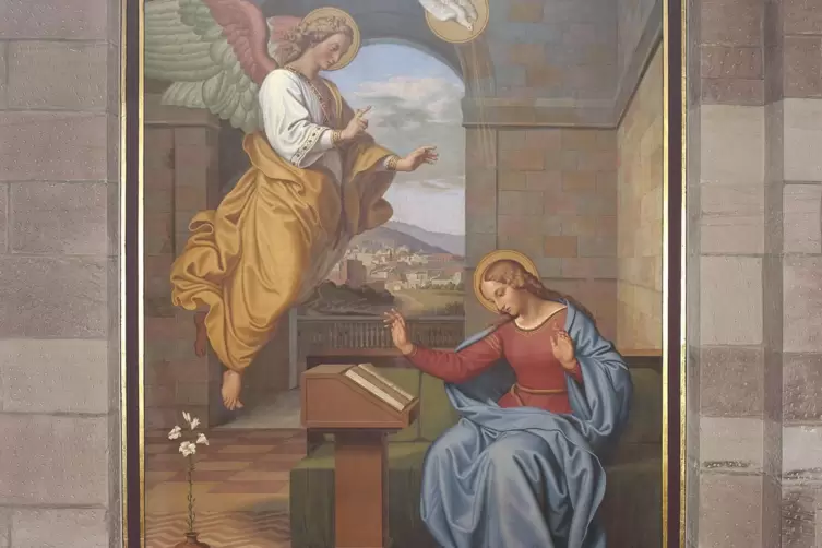 Mariä Verkündigung im Dom, gemalt vom Schraudolph.