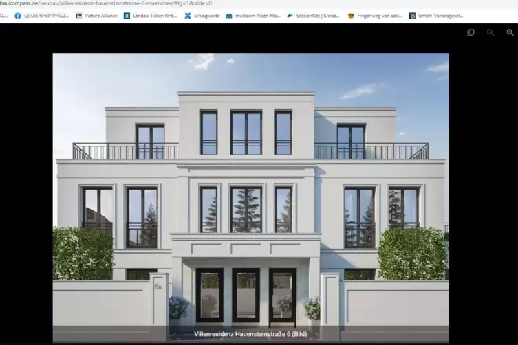 Sehe ich doppelt, oder was? Hier Darstellungen der geplanten Villenresidenz Hauensteinstra&szlig;e 6 in M&uuml;nchen. Identische Au&szlig;en- und