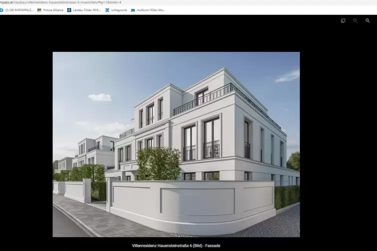 Sehe ich doppelt, oder was? Hier Darstellungen der geplanten Villenresidenz Hauensteinstra&szlig;e 6 in M&uuml;nchen. Identische Au&szlig;en- und