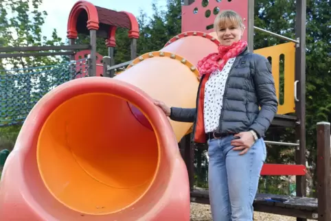 Antje Schneider nutzte ihre beruflichen Verbindungen bei den Arbeiten am Spielplatz. 