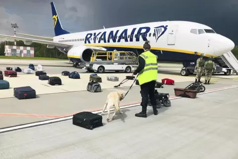 Die Ryanair-Maschine nach der erzwungenen Landung in Minsk.