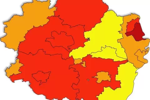 Ludwigshafen ist die einzige pfälzische Gemeinde mit einer Inzidenz über 100.