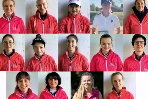 Mit diesem Kader geht der Erste Golfclub Westpfalz in seine Premierensaison in der Zweiten Damen-Bundesliga: (obere Reihe von li