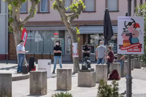 Kaum besucht: Die Veranstaltung der Partei „Die Linke“ am Samstag.