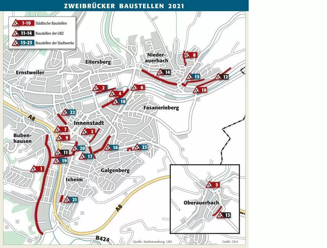 baustellen um zweibr&uuml;cken 2021 export