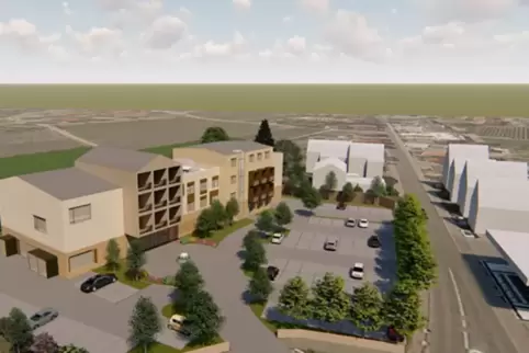 Das Hotel wird vom Kreisel aus erschlossen. 