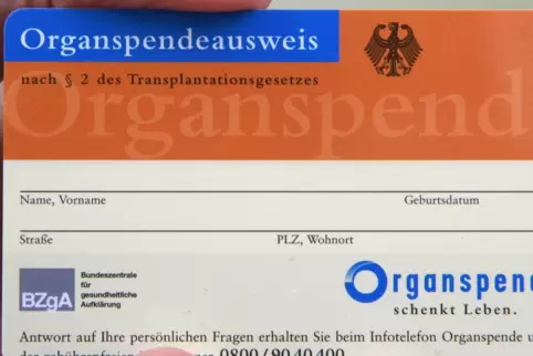 So sieht der Organspendeausweis aus. 