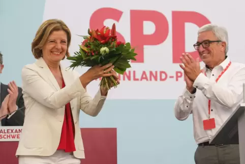 Haben für die SPD im März die Landtagswahl gewonnen und nehmen Kurs auf die Bundestagswahl: Ministerpräsidentin Malu Dreyer und 