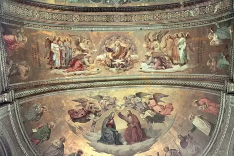 Die Marienkrönung noch in der Apsis: Heute hängt sie im Kaisersaal. 