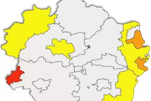 In der Pfalz liegt der Sieben-Tage-Inzidenzwert am Dienstag nur noch in Zweibrücken über 50 (Alarmstufe Rot). 