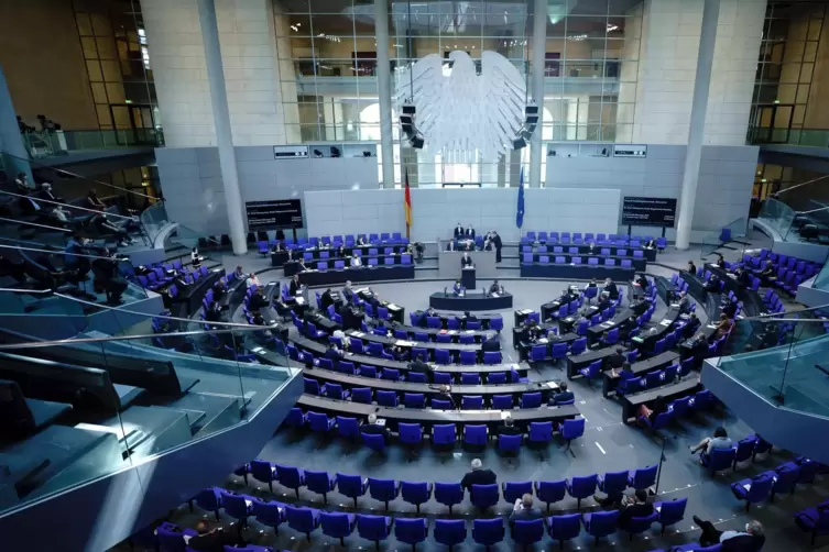 Der Plenarsaal des Bundestags. 