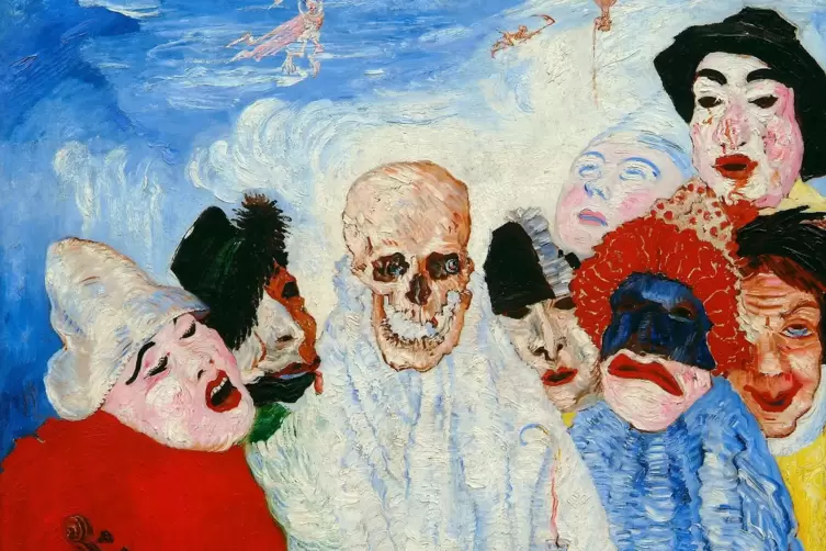 Geh&ouml;rt der Kunsthalle Mannheim, bevor es die Nazis als &bdquo;entartet&ldquo; beschlagnahmten. Heute h&auml;ngt es in L&uuml;ttich: James Ensors Progr
