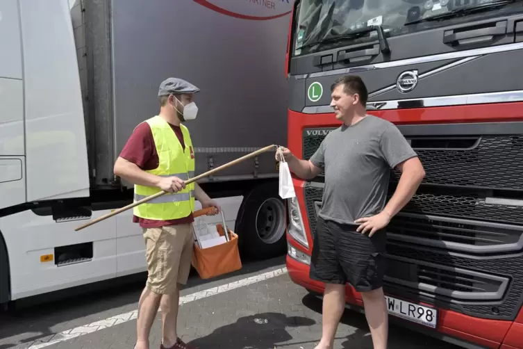 Viele Fernfahrer freuen sich &uuml;ber die nette Geste.