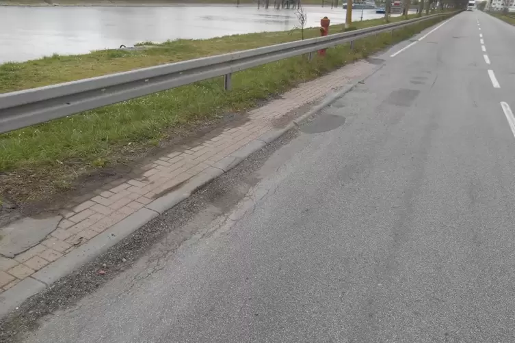 Schadhaft: Straße Am Neuen Rheinhafen.