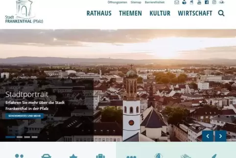 Blau ist ab sofort die dominierende Farbe auf der Internetseite der Stadt Frankenthal. 