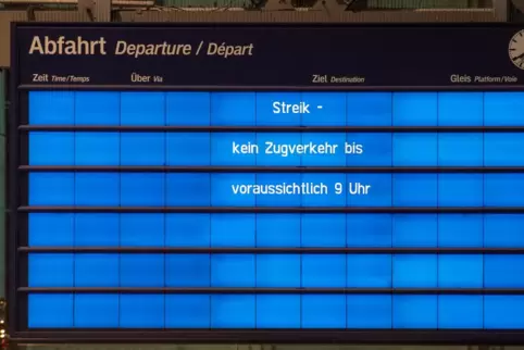 Zeigen die Abfahrtstafeln demnächst diese Meldung an?