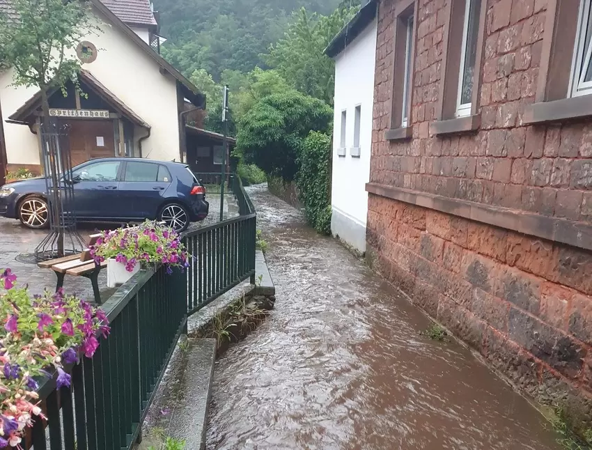 Viel Wasser: Die Isenach bei Hardenburg.