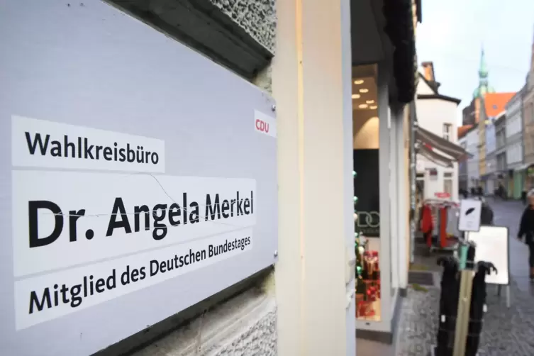 Das Wahlkreis-Büro von Angela Merkel in Stralsund.