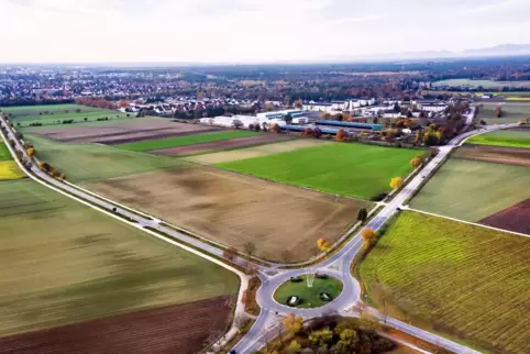 Blick vom Otterstadter Kreisel nach Speyer-Nord: Kommt zusätzliche Flächenversiegelung?