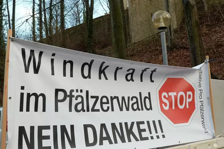 Schon vor sechs Jahren wurde unterhalb des Hambacher SChlosses gegen Windkraft demonstriert. 