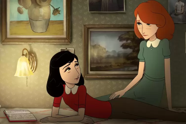 Anne Frank (links) und ihre imaginäre Freundin Kitty werden in einem Animationsfilm für Kinder lebendig.