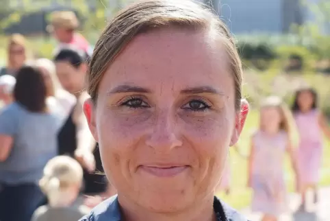 Contwigs Bürgermeisterin Nadine Brinette bei der Spielplatz-Einweihung vor zwei Wochen. 