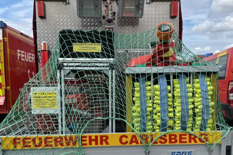 Vollbeladen: die Feuerwehr Carlsberg. 