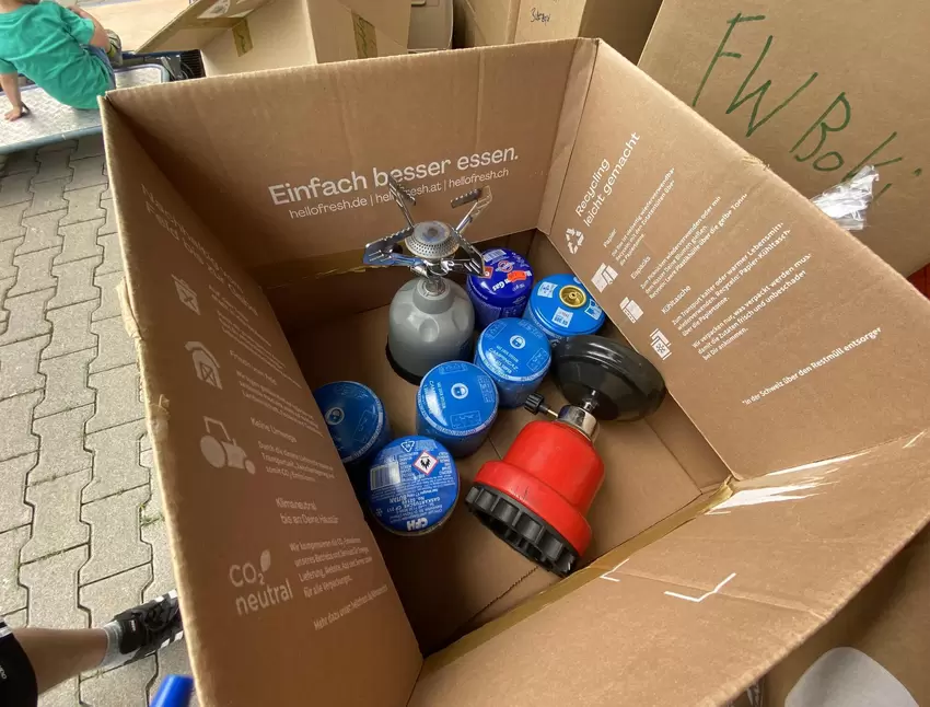Sogar ein Gaskocher wurde gespendet.