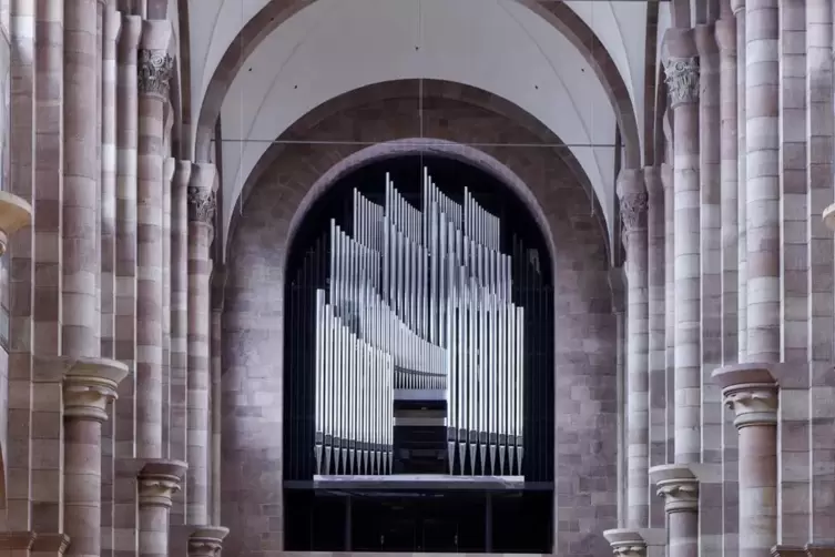 Die 2011 geweihte große Orgel im Speyerer Dom: Der Prospekt (die Schauseite) ist von Stararchitekt Gottfried Böhm.