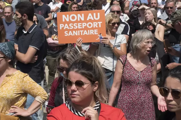 Vergangene Woche hatte es in Frankreich Proteste gegen den Gesundheitspass gegeben.