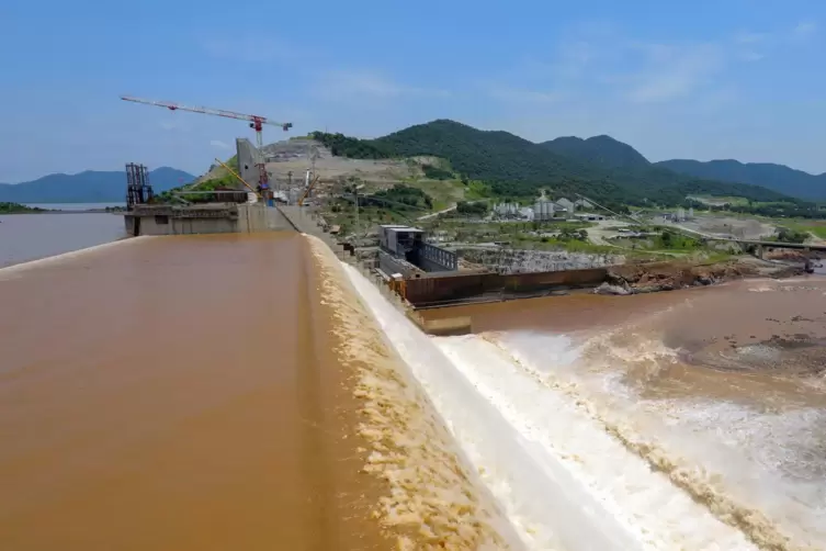 Der „Große Damm der Äthiopischen Wiedergeburt“ (ein Foto aus dem Jahr 2020): Der künftig größte Staudamm Afrikas sorgt für Strei