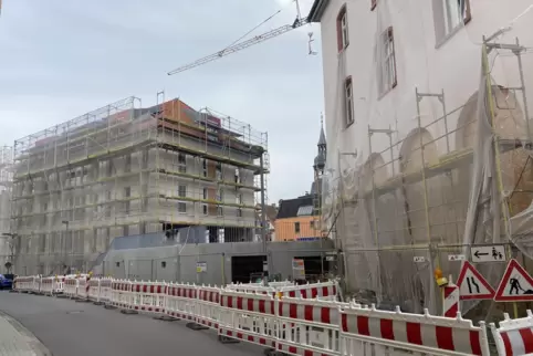 Von der Großen Greifengasse aus: Dieser Teil des Carrées ist dem Finanzamt benachbart.