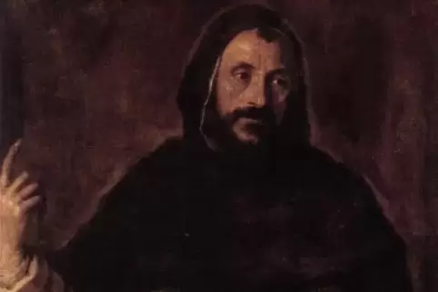 Auf einem Gemälde von Tizian, ungefähr anno 1565: der heilige Dominikus.