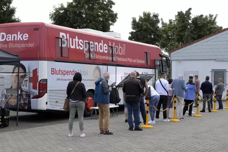 Der Bus für die Impfaktion in Oggersheim war eine Leihgabe des DRK-Blutspendedienstes West.