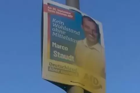 In Kusel und mehreren Nachbarorten wurden Plakate der AfD mit Farbe besprüht. 